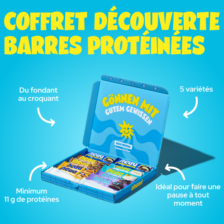 Coffret découverte barres protéinées ahead® — plusieurs saveurs