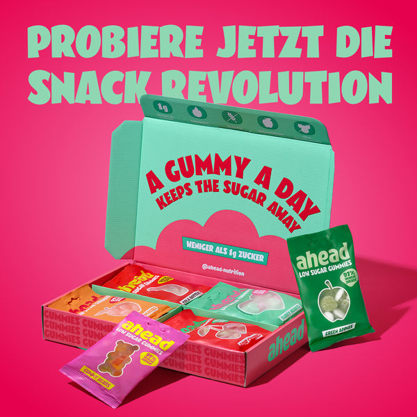 Gummies Probierpaket kaufen » Zuckerarme Gummibärchen – ahead®